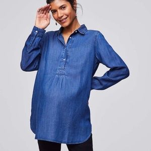 Loft maternity chambray top